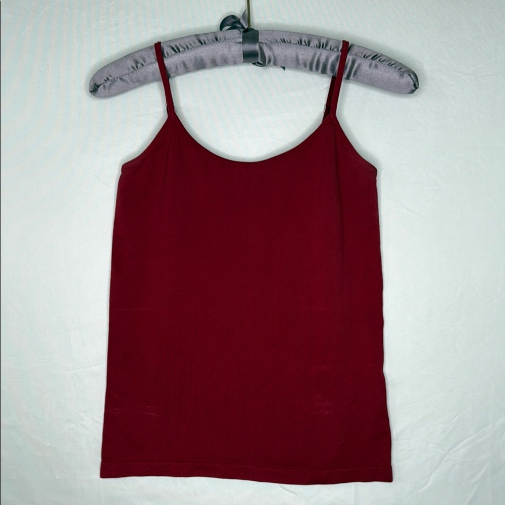 Red Adjustable Spaghetti Strap Seamless Camisole Tank Top Summer OS Stretch